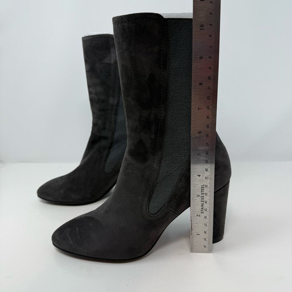 Stuart Weitzman Boots Women's 7M Fifer 80 Slate Suede Mid Calf Stretch NWOT - Picture 4 of 10